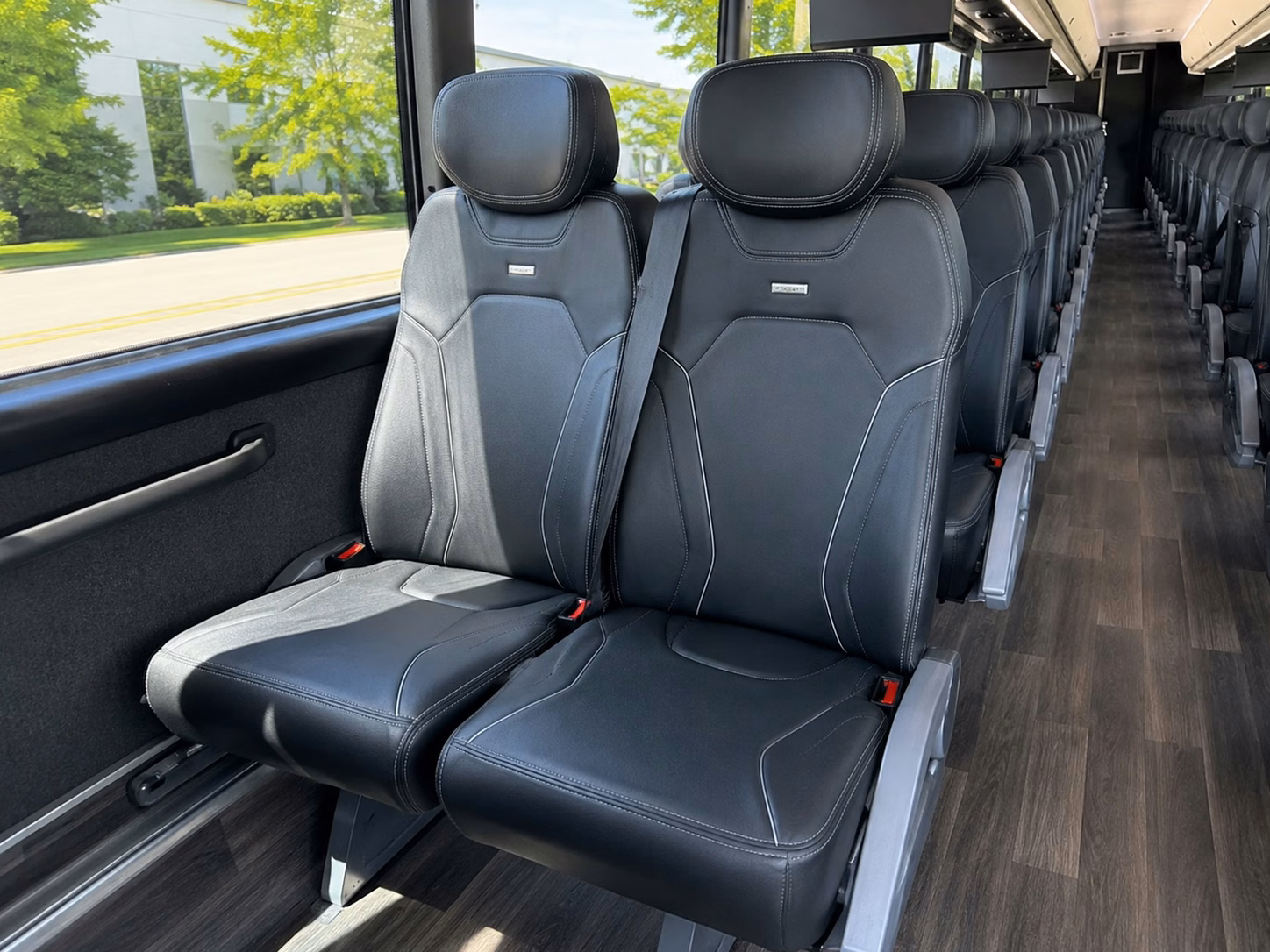 56 passenger charter bus inside