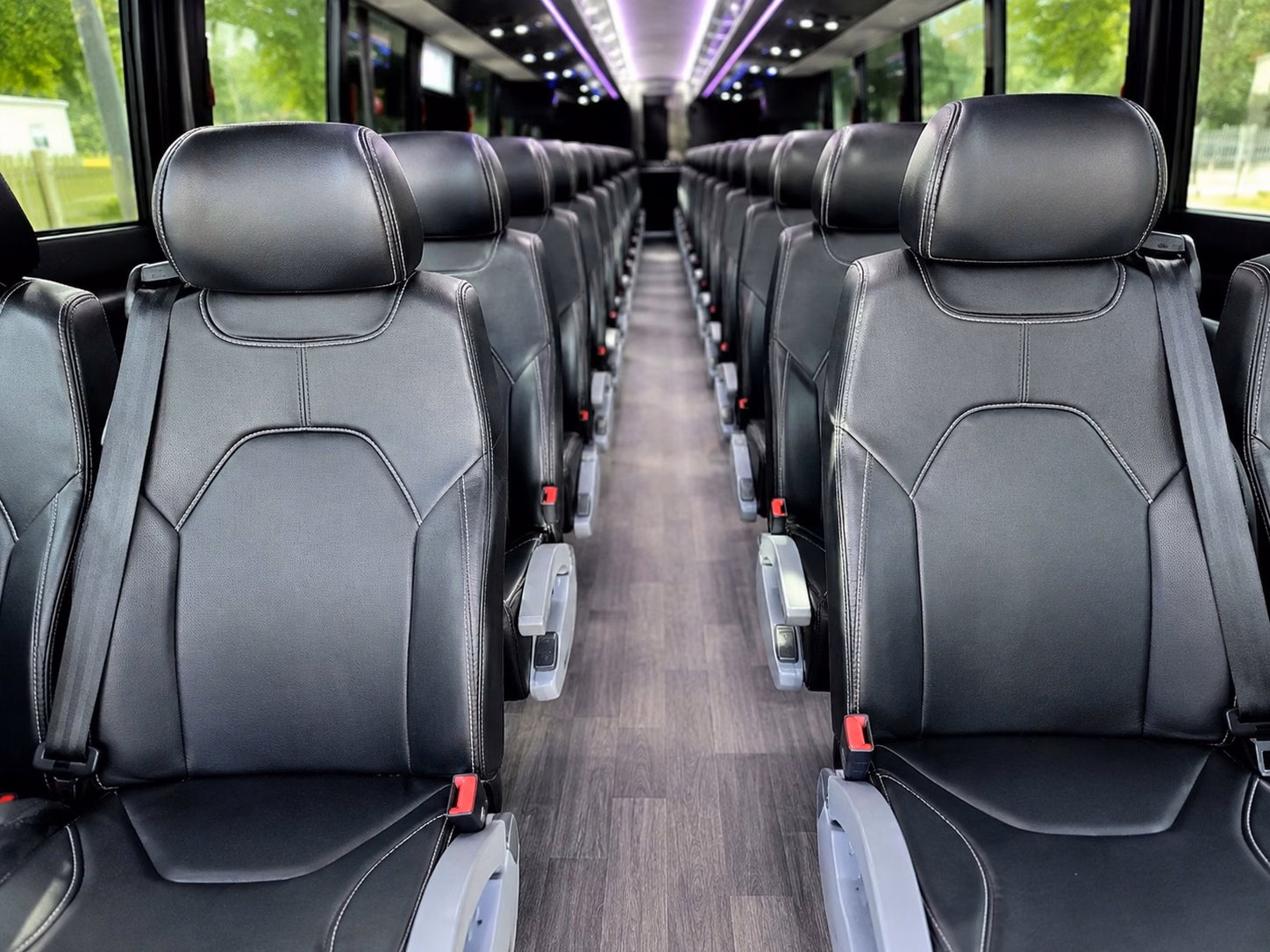 everett charter bus rental interior